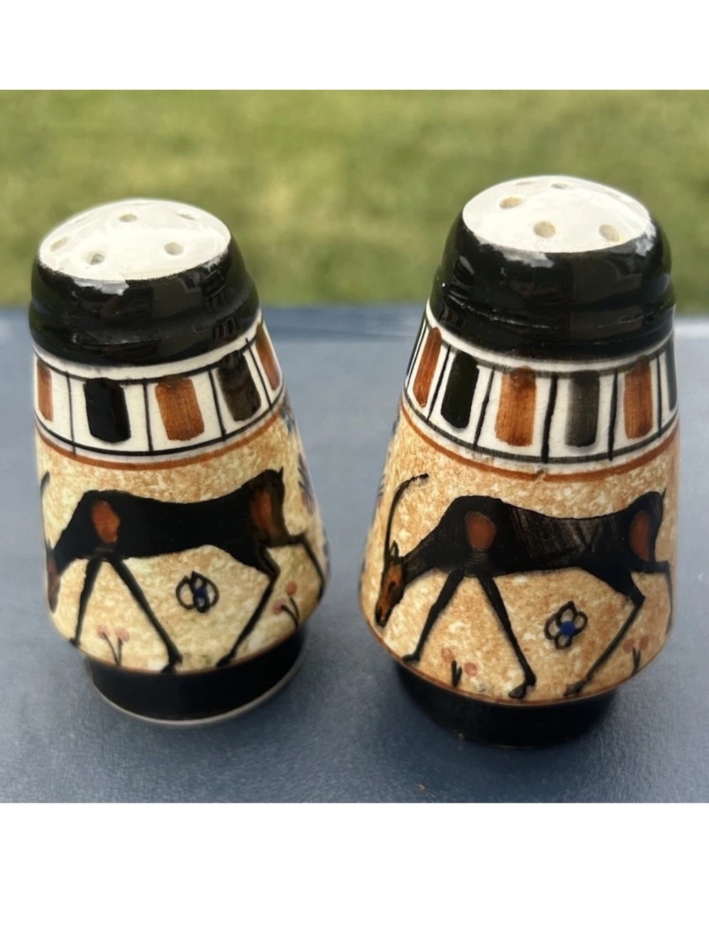 VINTAGE GREEK SALT AND PEPPER SHAKERS - MADE IN GREECE